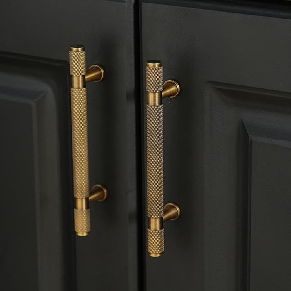 AFQH Brass Handle Exposed Antique Brass Furniture Handle Drawer Cabinet Door Handle