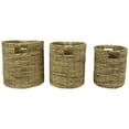 thumbnail image 2 of Northlight Natural Woven Table and Floor Cylindrical Seagrass Baskets - Brown - Set of 3, 2 of 7