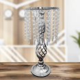 thumbnail image 2 of Portavelas de cristal Candelabros Soporte de florero para eventos de bodas Plata 7.87x17.72in Zulema Portavelas de pilar, 2 of 8