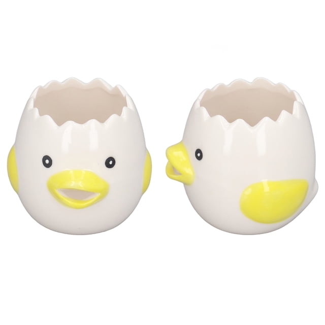 Egg Separator Ceramic Quick Separation for Easy and Efficient Egg White and Yolk Separation Hand Painted Cute Chick Shape Large Capacity