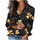 thumbnail image 3 of TaTaai Women Fashion St. Patrick's Day Printed Satin Long Sleeve Shirt Ladies Lapel Button Down Casual Loose Blouse Satin Top for Daily Party Work Vacation Spring Winter Wear Gift, 3 of 5