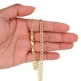 thumbnail image 4 of Nuragold 10k Real Yellow Gold Cuban Curb Link 4.5mm Diamond Cut Pave Chain Necklace (16"-30") Two Tone Italian Jewelry for Men & Women, 4 of 9