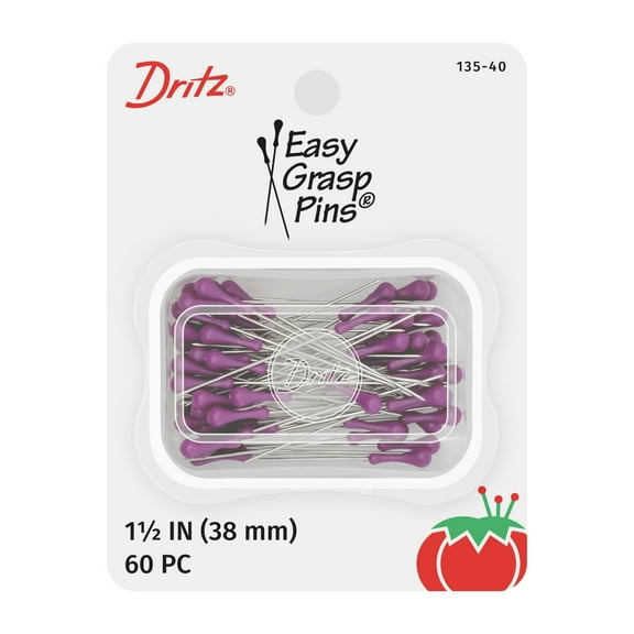 Dritz 1-1/2" Easy Grasp Pins, 60 Count