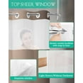 thumbnail image 4 of No Hook Shower Curtain with Snap in Liner, Ombre Abstract Gradient Dark Brown Hotel Shower Curtains for Bathroom, Washable Shower Curtain Liner Set with Mesh Top Window, 36"x78", 4 of 6