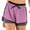 Purple, variant on Fashion Women's Summer Pants Elastic Waistband Sports Shorts Gym Workout Yoga Short Pants Solid Color Gray/Rose Red/Blue/Purple