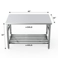 thumbnail image 3 of Table en Acier Inoxydable, Table Pliante Robuste 30 x 48 Pouces pour Cuisine, Table de Préparation Commerciale en Acier Inoxydable avec Tablette Inférieure Ajustable, pour Restaurant, Maison et Hôtel, 3 of 9
