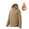 thumbnail image 3 of Sentmoon Ski Coats for Women Plus Size Hooded Neck Long Sleeve Running Jacket Zipper Solid Color Windproof Waterproof Fall Womens Clothes with Pockets Fall and Winter for Climbing and Hiking, 3 of 8