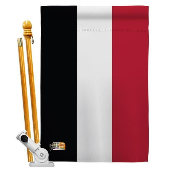 Americana Home & Garden AA-CY-HS-140257-IP-BO-D-US18-AG 28 x 40 in. Yemen Flags of the World Nationality Impressions Decorative Vertical Double Sided House Flag Set & Pole Bracket Hardware Flag Set