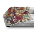 thumbnail image 3 of Urban Graffiti Soft Flannel Fleece Throw Blanket, Humorous Doodle of Square Faced Hungry Cats and Fishes Funny Characters, Cozy Plush for Indoor and Outdoor Use, 50" x 70", Multicolor, by Ambesonne, 3 of 6