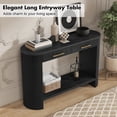 thumbnail image 4 of HMYG Table Console pour Entrée Table Console Noire avec Rangement et Tiroirs Table Étroite Moderne en Bois pour Salon, Couloir, 4 of 9