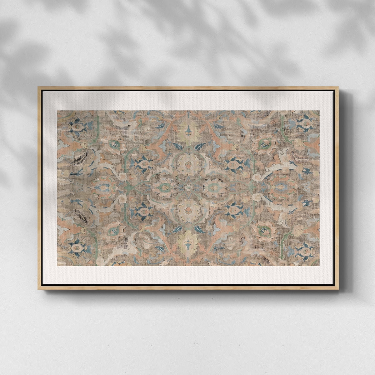 Vintage Abstract Print-II Framed in Natural Wood Wood Gallery Wrapped Canvas 17 in. x 25 in.