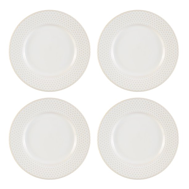 Better Homes & Gardens Modern Farmhouse Dotted Round Salad Plates, 4