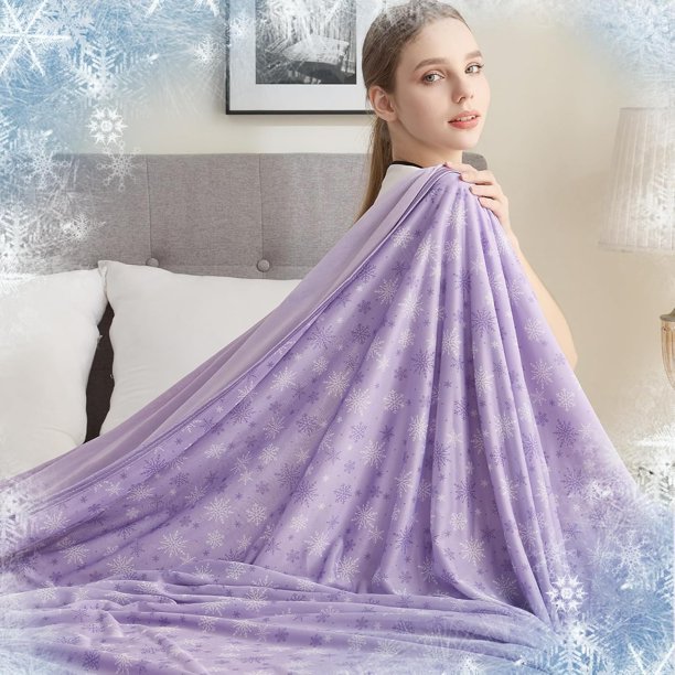 Cooling Blanket for Hot Sleepers – Thin Summer Cooling Blanket Throw Size, Q-Max >0.5 Lightweight Cooling Throw Blanket for Bed, Couch, or Sofa – Snowflake Cool Blankets, (Blue, 50" x 70")