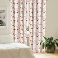 thumbnail image 2 of Ambesonne Autumn Curtains, Season Forest Flora Design, Pair of 28"x84", Vermilion Mustard and White, 2 of 5
