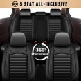 thumbnail image 5 of DIKSOAKR Car Seat Cover Fit for Ford Explorer 2004-2025: Full Set Seat Covers Faux Leather Seat Cushion Waterproof Seat Protector Airbag Compatible(5 Seats,Black), 5 of 7