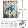 thumbnail image 2 of Sea Turtle Shower Curtain Funny Blue Ocean Creature Shower Curtains Sets with 12 Hooks, Polyester Fabric Waterproof Curtains for Bathroom Beach Theme Decor 72" x 72", 2 of 6
