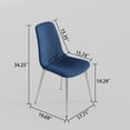 thumbnail image 4 of 5-Piece Dining Table Set, 63" Rectangular Clear Tempered Glass Table with Unique Stainless Steel Base, 4 Velvet Upholstered Chairs, Dining Table Set for Kitchen, Office, 4 of 9