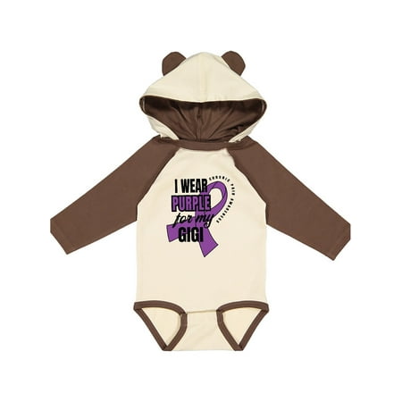 

Inktastic Chronic Pain I Wear Purple For My Gigi Gift Baby Boy or Baby Girl Long Sleeve Bodysuit