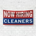 thumbnail image 4 of Now Hiring Cleaners 13 oz Heavy Duty Vinyl Banner Cleaning Jobs Available Housekeeper Help Wanted Sign for Business Advertising Indoor/Outdoor Single-Sided with Metal Grommets (4x6 ft, Re & Wh & Bl), 4 of 6