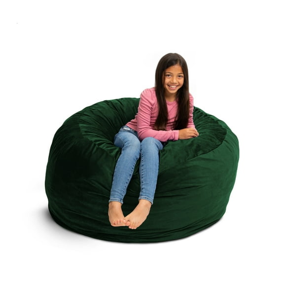 Ultimate Sack 4000 (4 ft.) Bean Bag Chair in multiple colors: Giant Foam-Filled Furniture - Machine Washable Covers, Double Stitched Seams, Durable Inner Liner. (4000, Hunter Green Suede)