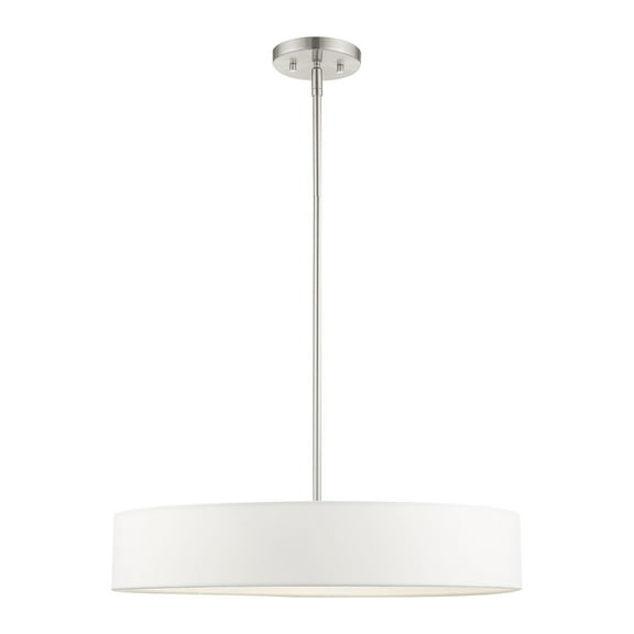 Livex Lighting 4 Light Brushed Nickel Pendant, 46924-91 - 22" Dia x 12.75" - 42.75" Adj. H