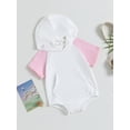 thumbnail image 3 of Wassery Baby Girls Boys Romper 6M 12M 18M 24M Baby Short Sleeve Hooded Newborn Contrast Color Summer Bodysuit Clothes for Girls Boys, 3 of 8