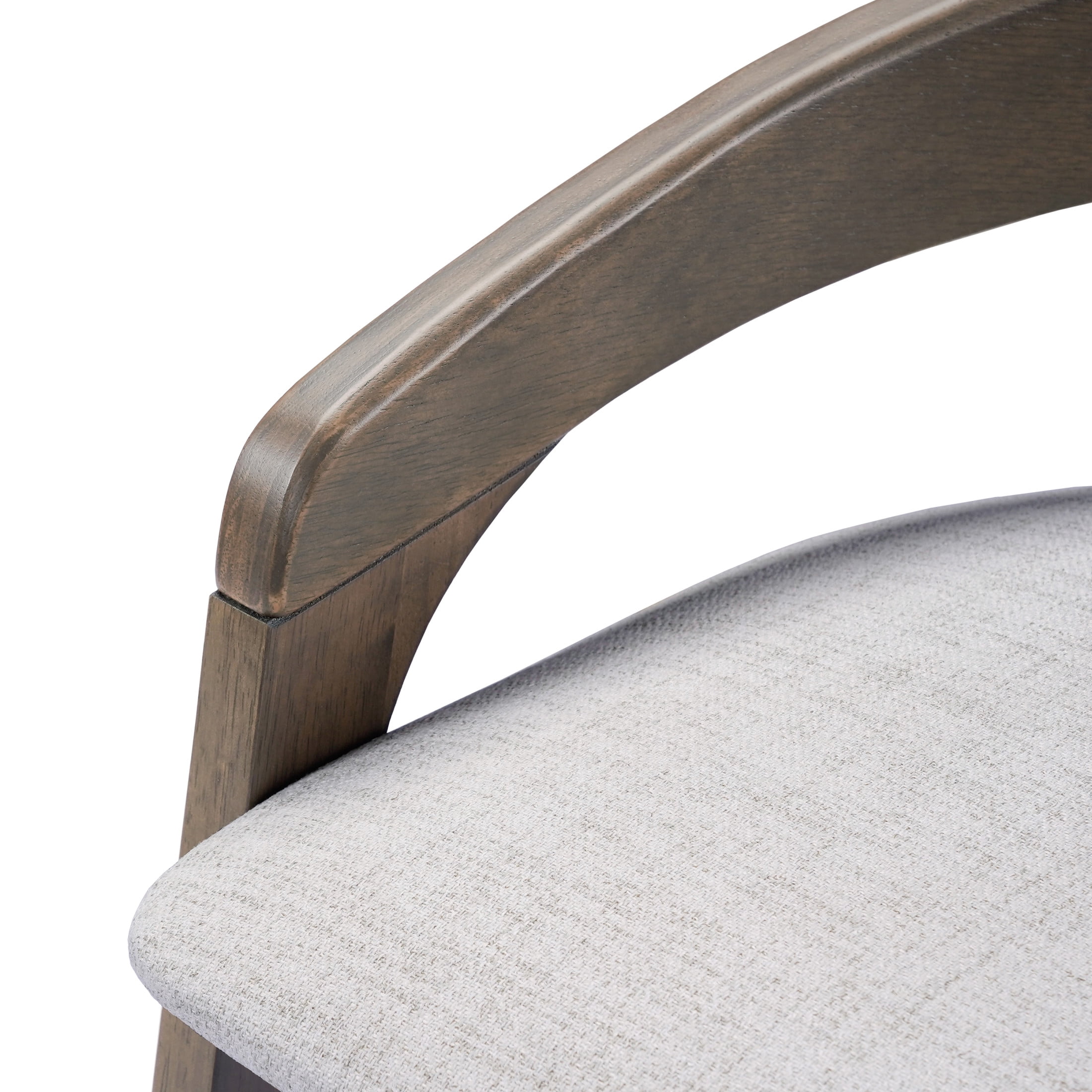 Modern Fabric Upholstery Counter Stools with Ergonomic Backrest and Solid Wood Frame, Beige, Set of 2