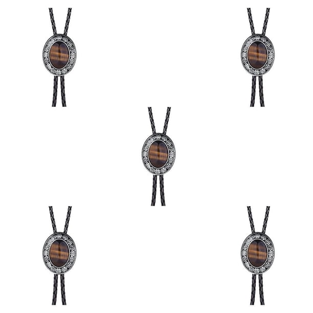 Sonducket Corbata Bolo para hombres y mujeres, corbatas occidentales con cordón de cuero PU, colgante de piedra, collar, ropa, corbatas, adornos Type6 NO6