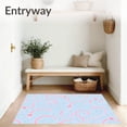 thumbnail image 3 of ODIKA 2'x3' Machine Washable Non-Slip Area Rug, Whimsical Ribbon Swirls with Delicate Floral Accents and Curvy Motifs High Traffic Rug, Blue, 730801, 3 of 7