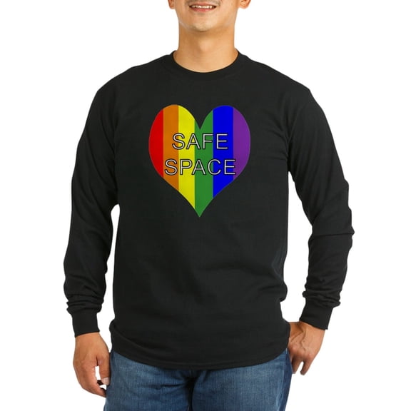 CafePress - Safe Space Middle Long Sleeve Dark T Shirt - Long Sleeve Dark T-Shirt