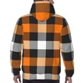 thumbnail image 5 of Bingfone Orange Plaid Men'S Drawstring Hoodie Long Sleeve Pocket Sweatshirts-Small, 5 of 9