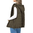 thumbnail image 1 of Chaleco para Mujer PRETTYGARDEN 2025 con Capucha Sin Mangas Verde Militar XL, 1 of 8