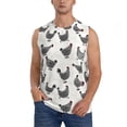 thumbnail image 2 of Lsque Funny Chicken Print Men's Cotton Blend Sleeveless Muscle Shirts (S-3XL)- Moisture Wicking, Odor Protection, UPF 30+,Small, 2 of 8