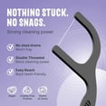 thumbnail image 2 of 200 Count Single Thread Dental Floss Picks, Charcoal Infused, Vegan Corn Straw Handle, Anti-fray Floss Sticks for Adult Interdental Cleaning & Gum Care, 2 of 14