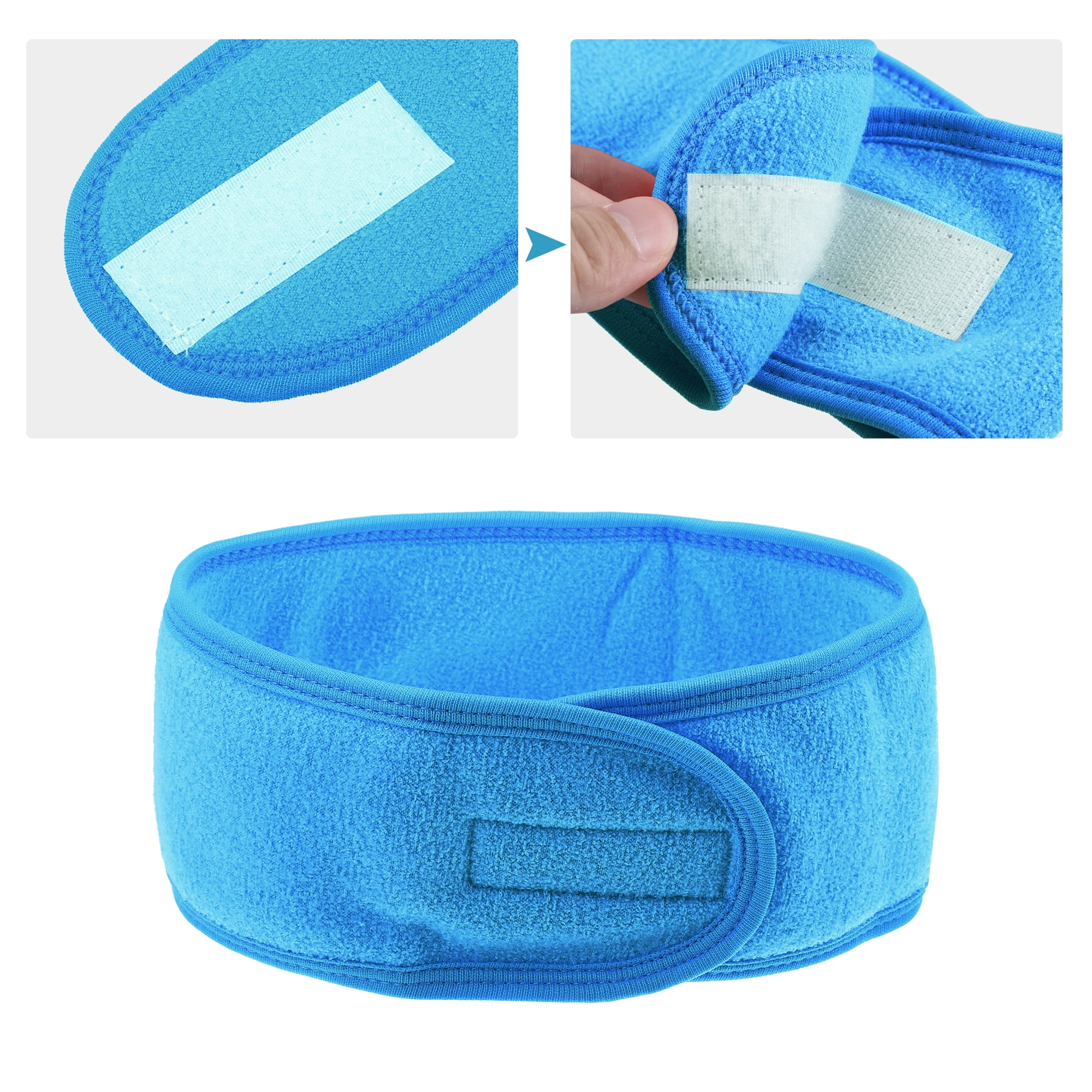 Unique Bargains 4 Pcs Spa Headband for Face Washing and Bathing Blue
