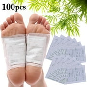 100Pcs Foot Pads Natural Bamboo Vinegar Feet Health Patches Adhesive Sheets Foot Care Pad for Improve Sleep Relief Stress