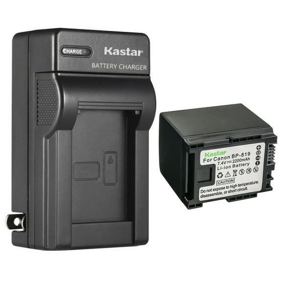 Kastar 1-Pack Battery and AC Wall Charger Replacement for Canon VIXIA HF S20 HFS20, VIXIA HF S21 HFS21, VIXIA HF S30 HFS30 Camera, Canon BP-809 BP-809/B BP-809/S, BP-819 BP819, BP-827 BP827 Battery