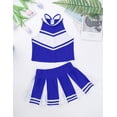 thumbnail image 3 of Mufeng Kids Girls Cheer leader Costume Cheerleading Uniform Outfit Shell Tank Top with Pleated Skirt Blue&White 6, 3 of 7