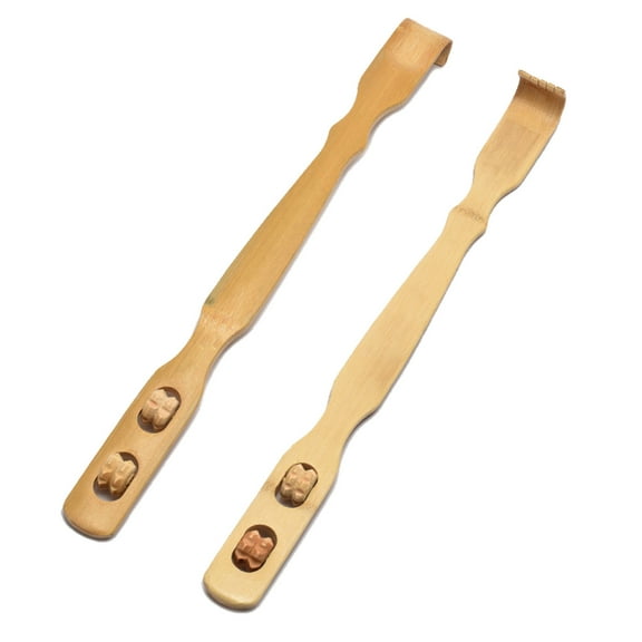 Tkrady 2 Pack Wooden Back Scratcher Massage Rollers Long Reach Therapeutic Ideal For Back Legs