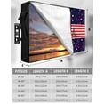 thumbnail image 2 of American Flag Outdoor TV Cover 60 to 65 Inch Weatherproof, Independence Day Red Blue Star Striped 600D Oxford TV Covers with Waterproof Zipper, Outside Flat TV Screen Protector Size 58"Wx37"Hx4.5"D, 2 of 7