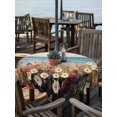 thumbnail image 2 of Outdoor Tablecloth with Umbrella Hole Zipper Wildflowers Oil Painted Round Tablecloth 54" Waterproof Outside Table Cloth Sky Blue Ocean Landscape Patio Table Cover Tablecloths for Picnic Party, 2 of 8