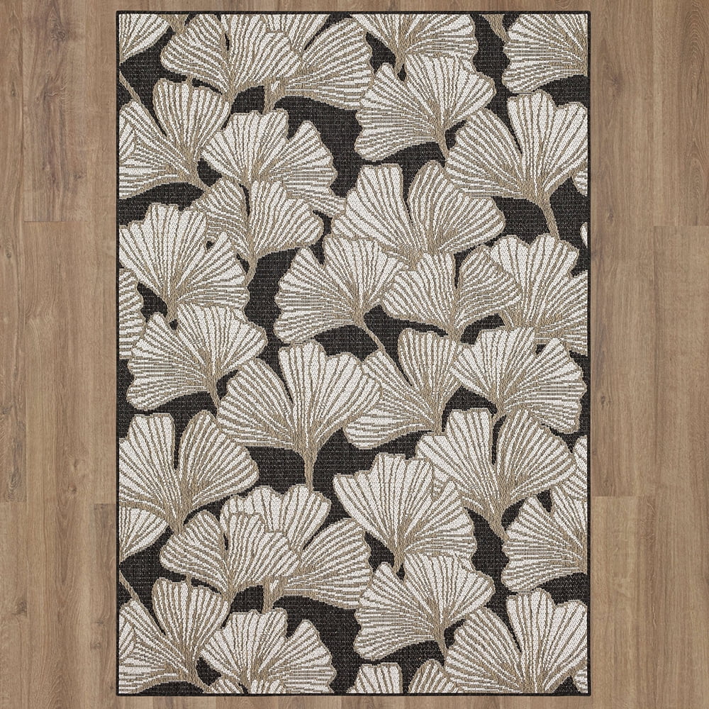 Mohawk Home Jade Butterfly Outdoor Area Rug, Dark Grey, 5' 3" x 7' 6"