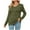 Olive Green, variant on IROINNID Womens Long Sleeve V-Neck Shirts Home Solid Ruffles Hoodie T-Shirt Blouse,Hot Pink
