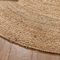 thumbnail image 4 of Well Woven Brielle Larissa Farmhouse Solid Pattern Natural Color Hand-Braided Basket Weave Jute 4' Round Area Rug, 4 of 8