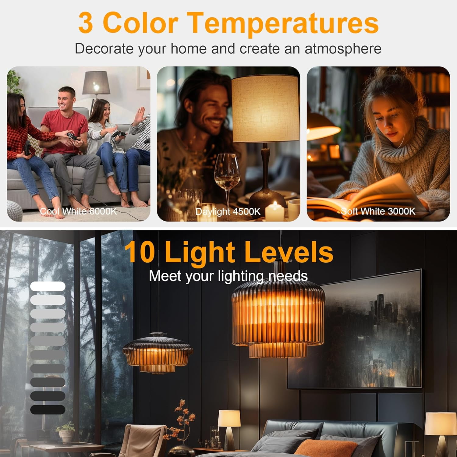 Rechargeable Battery Operated Light Bulbs, 300LM E26 Socket (Magnetic Detachable) Light Bulb for Lamps with Remote Control Dimmable＆Timer, Puck Emergency Lamp for Non-Hardwired Wall Sconce (Pack