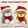 thumbnail image 3 of Made By Aliens 6 Inches Xmas Gray Adorable Soft and Hairy Santa Teddy Bear with Hat and Scarf, Stuffed Animal Holiday Toys Christmas Accessories  (Qbeba Bear Gray), 3 of 8