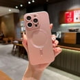 thumbnail image 4 of Phone Case for iPhone 14 Pro  Case [Adaptation with Magsafe] Matte Luxury Soft Metallic Luster Design for iPhone 14 Pro 6.1'' with Camera Protector-Pink, 4 of 14