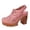 Pink, variant on Womens Perforated Chunky Heel Sandals Breathable Adjustable Slingback Closed Toe Platform Summer Shoes
