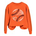 thumbnail image 4 of Womens Sweaters For Women Spring Baseball Print Crew Neck Loose Casual Top Hoodie Long Sleeve With Pocket Soft & Comfortable Fashionable For Spring & Autumn S Fall Sweaters For Women, 4 of 4
