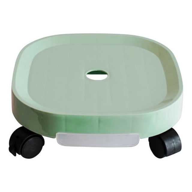 Pot Tray Portable Replacement Solid Color Rectangular Reusable Washable Heavy Duty Office Balcony Vase Holder with Brake Green Size 2